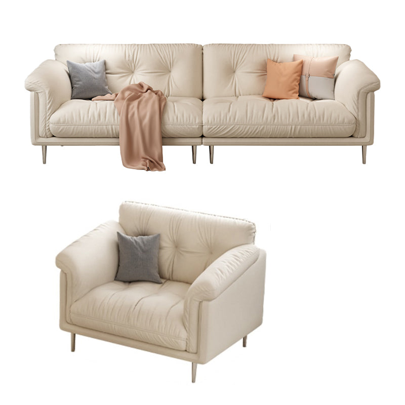 Modernistic Sofa Faux Leather Armless Sofa with Loose Back for Living Room