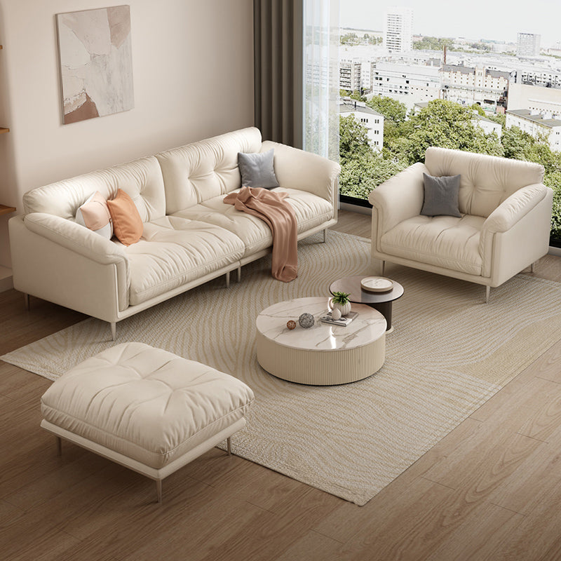 Modernistic Sofa Faux Leather Armless Sofa with Loose Back for Living Room