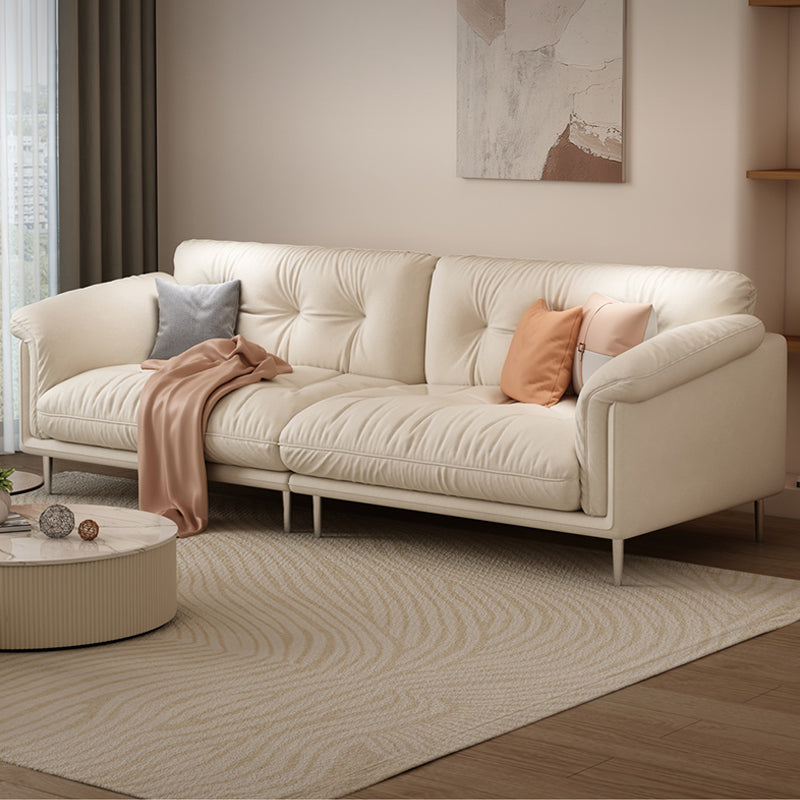 Modernistic Sofa Faux Leather Armless Sofa with Loose Back for Living Room