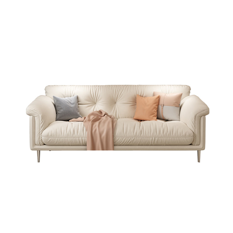 Modernistic Sofa Faux Leather Armless Sofa with Loose Back for Living Room