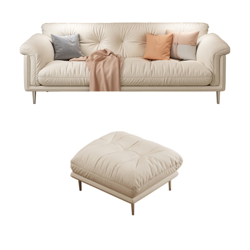 Modernistic Sofa Faux Leather Armless Sofa with Loose Back for Living Room