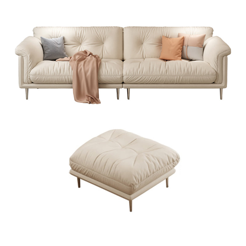 Modernistic Sofa Faux Leather Armless Sofa with Loose Back for Living Room