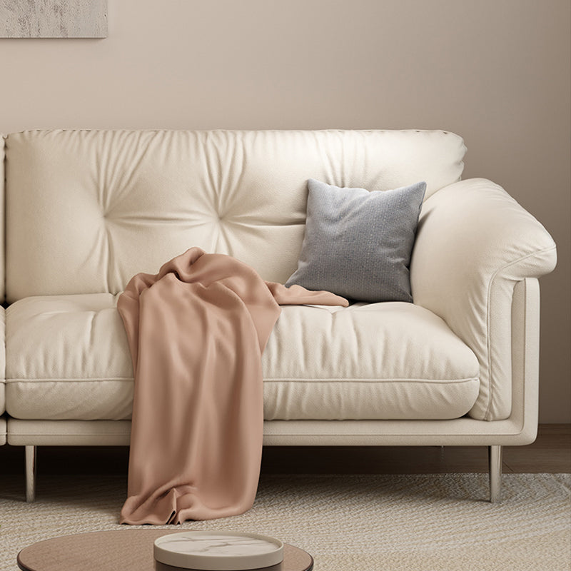 Modernistic Sofa Faux Leather Armless Sofa with Loose Back for Living Room