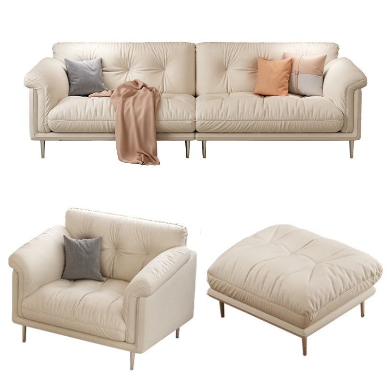 Modernistic Sofa Faux Leather Armless Sofa with Loose Back for Living Room