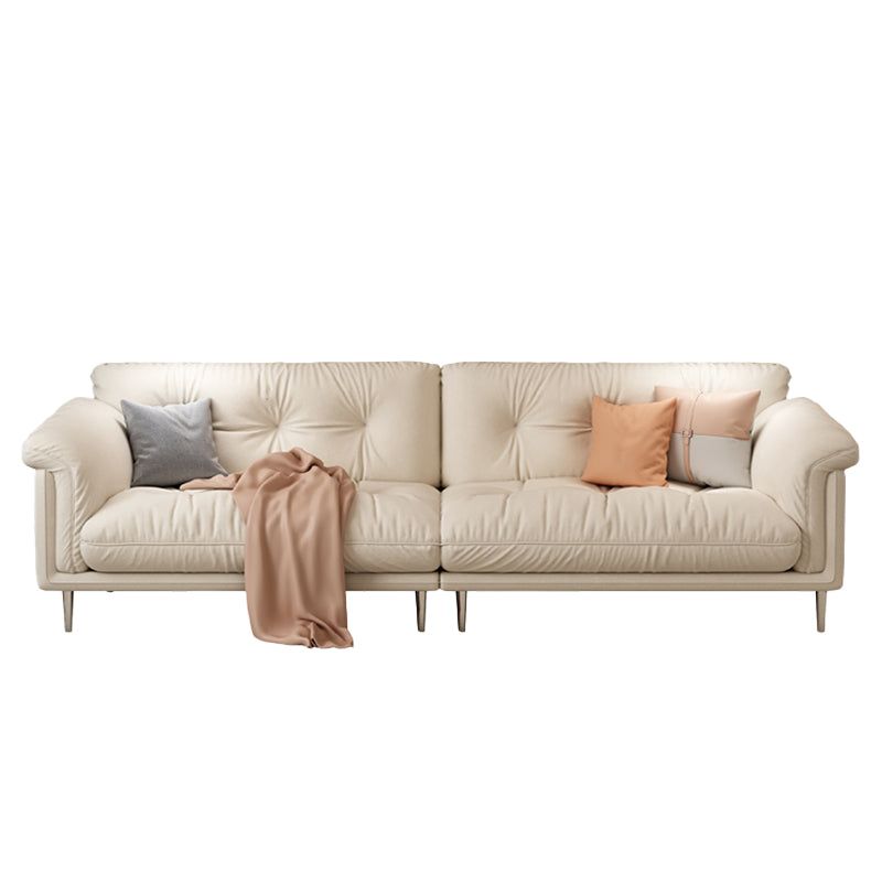 Modernistic Sofa Faux Leather Armless Sofa with Loose Back for Living Room