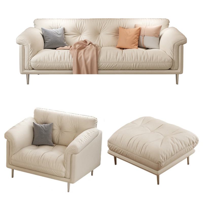 Modernistic Sofa Faux Leather Armless Sofa with Loose Back for Living Room