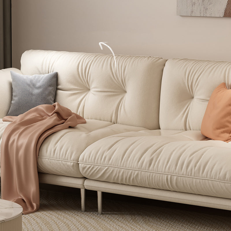 Modernistic Sofa Faux Leather Armless Sofa with Loose Back for Living Room