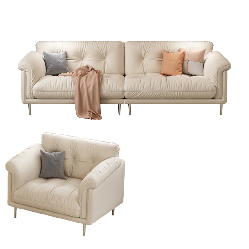 Modernistic Sofa Faux Leather Armless Sofa with Loose Back for Living Room