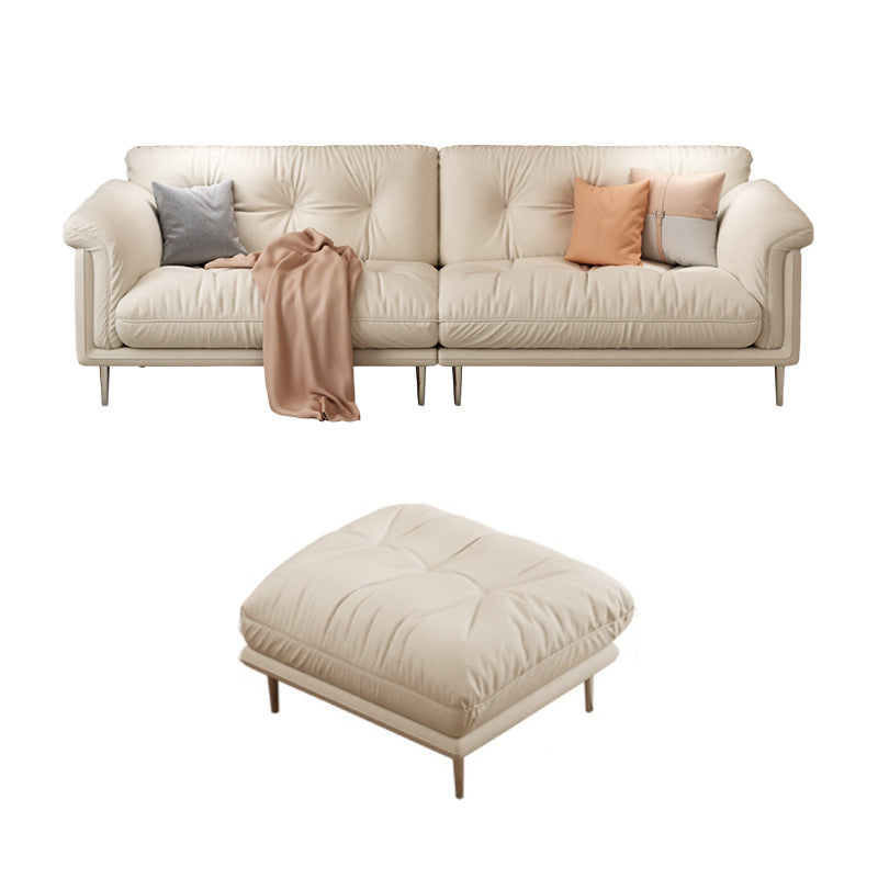Modernistic Sofa Faux Leather Armless Sofa with Loose Back for Living Room