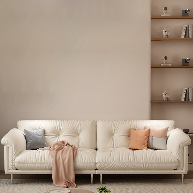 Modernistic Sofa Faux Leather Armless Sofa with Loose Back for Living Room