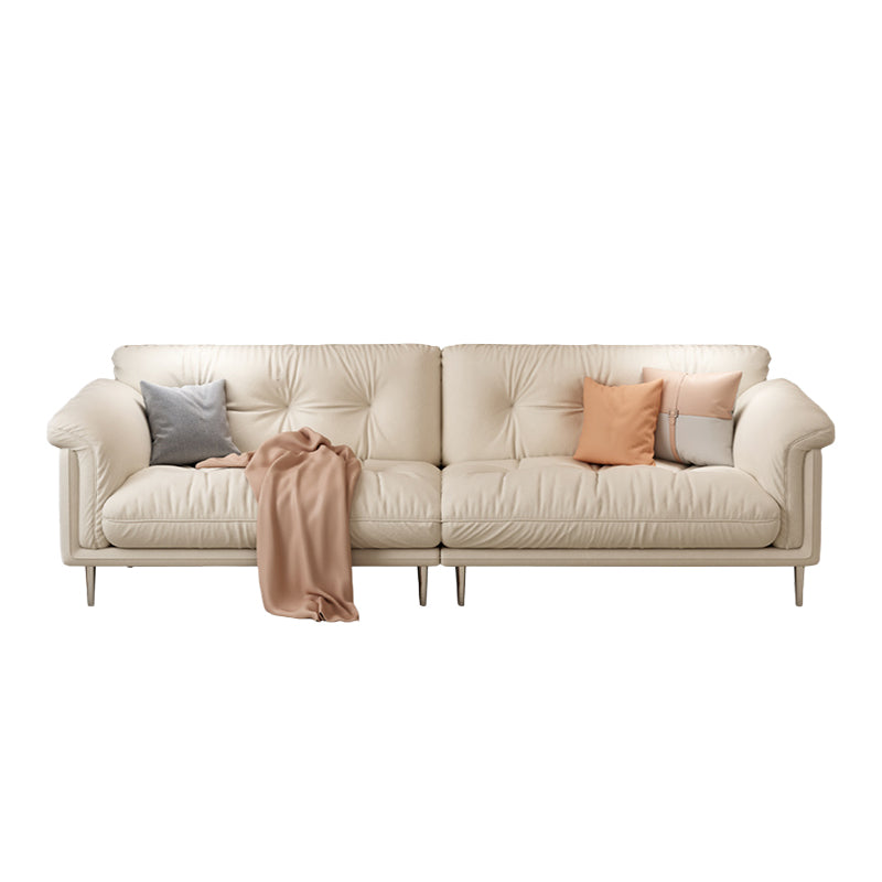 Modernistic Sofa Faux Leather Armless Sofa with Loose Back for Living Room