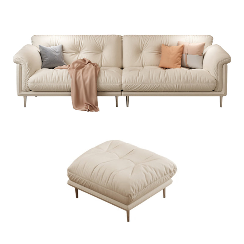 Modernistic Sofa Faux Leather Armless Sofa with Loose Back for Living Room