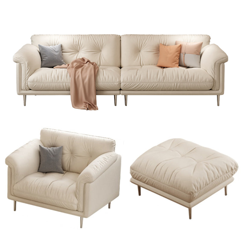 Modernistic Sofa Faux Leather Armless Sofa with Loose Back for Living Room