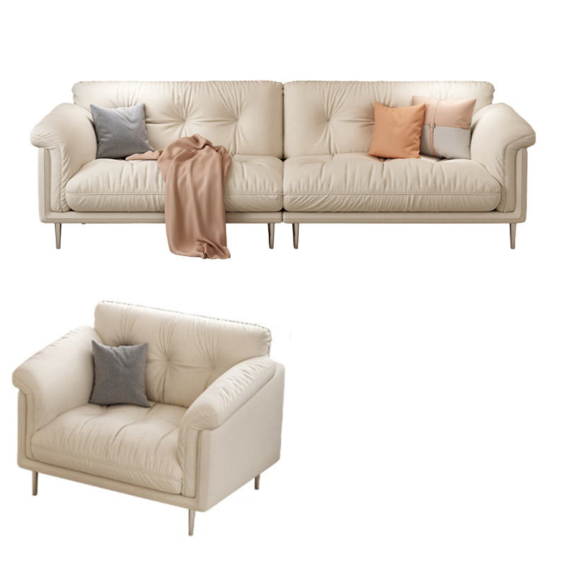 Modernistic Sofa Faux Leather Armless Sofa with Loose Back for Living Room