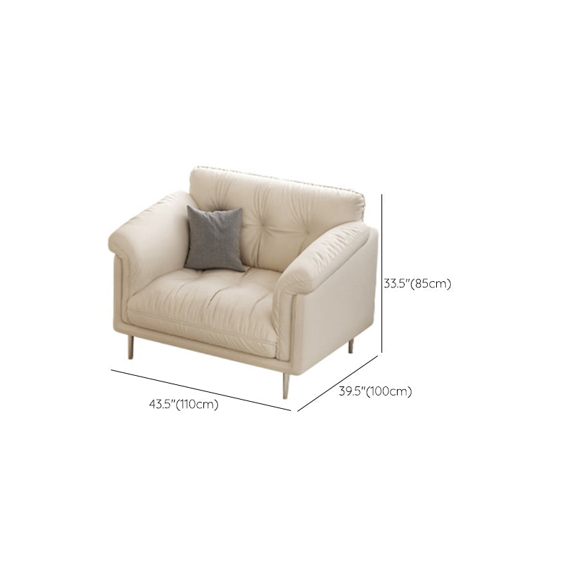 Modernistic Sofa Faux Leather Armless Sofa with Loose Back for Living Room