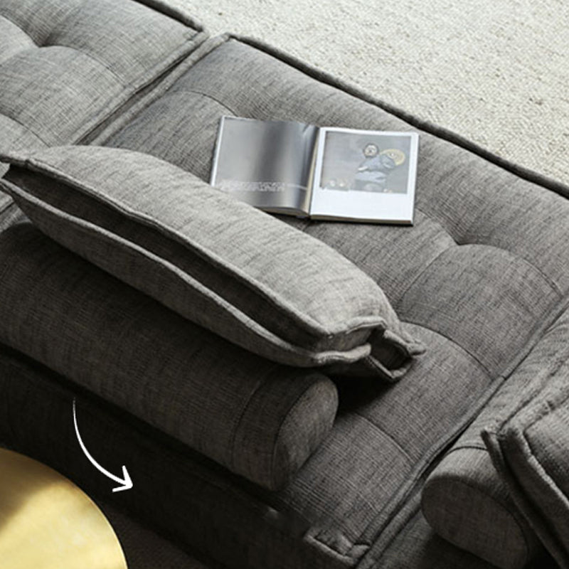 Modern Sofa with Bolster Pillows Armless Settee for Bonus Room