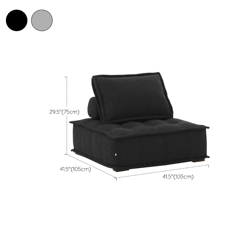 Modern Sofa with Bolster Pillows Armless Settee for Bonus Room