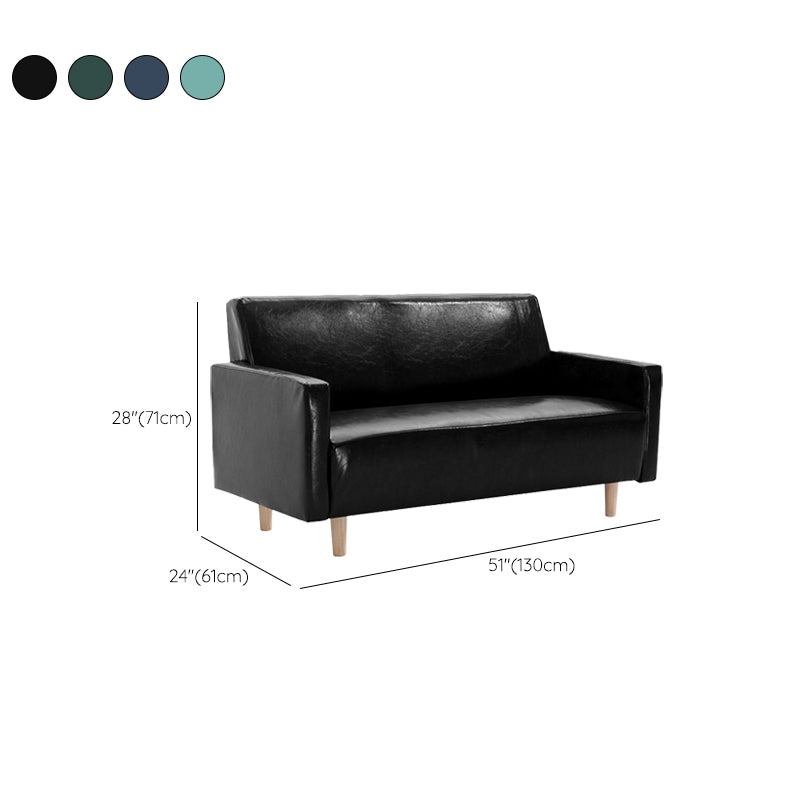 Modernistic Standard Sofa Pillows Square Arm 2 Seater Living Room Settee