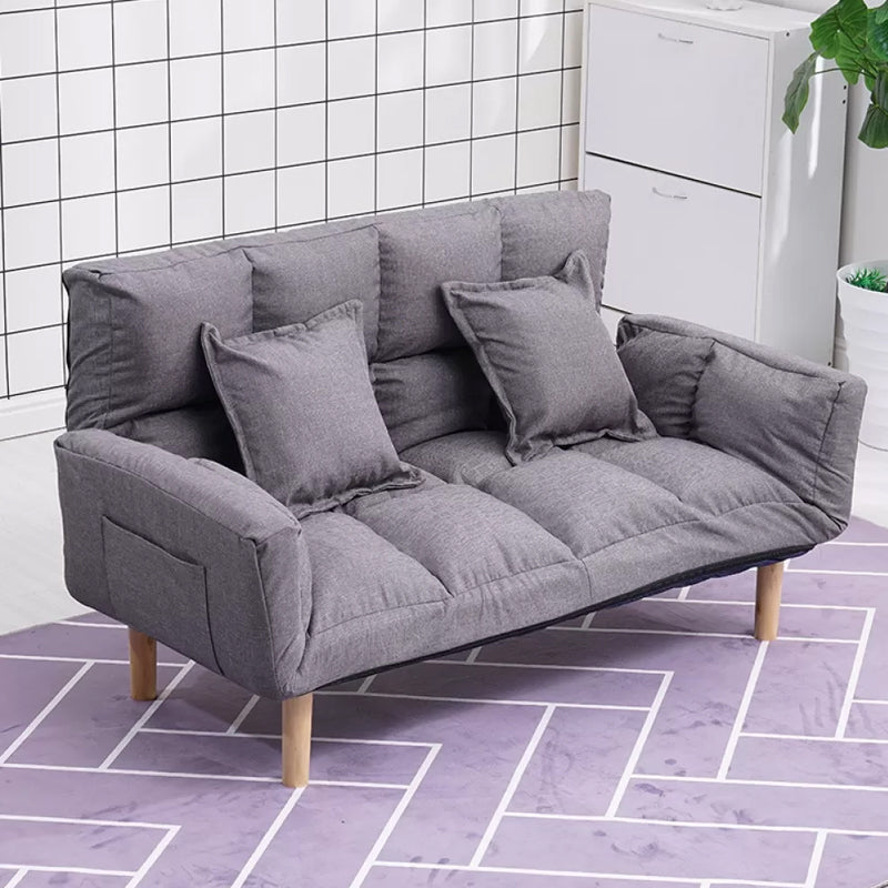 Modernistic Living Room Cotton Blend Sofa Biscuit Back Seating