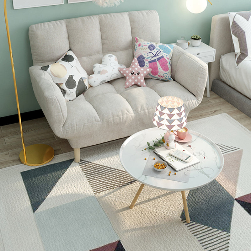 Modernistic Living Room Cotton Blend Sofa Biscuit Back Seating