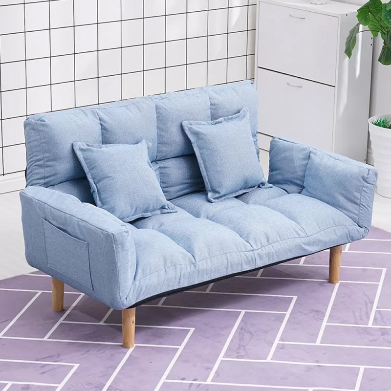 Modernistic Living Room Cotton Blend Sofa Biscuit Back Seating