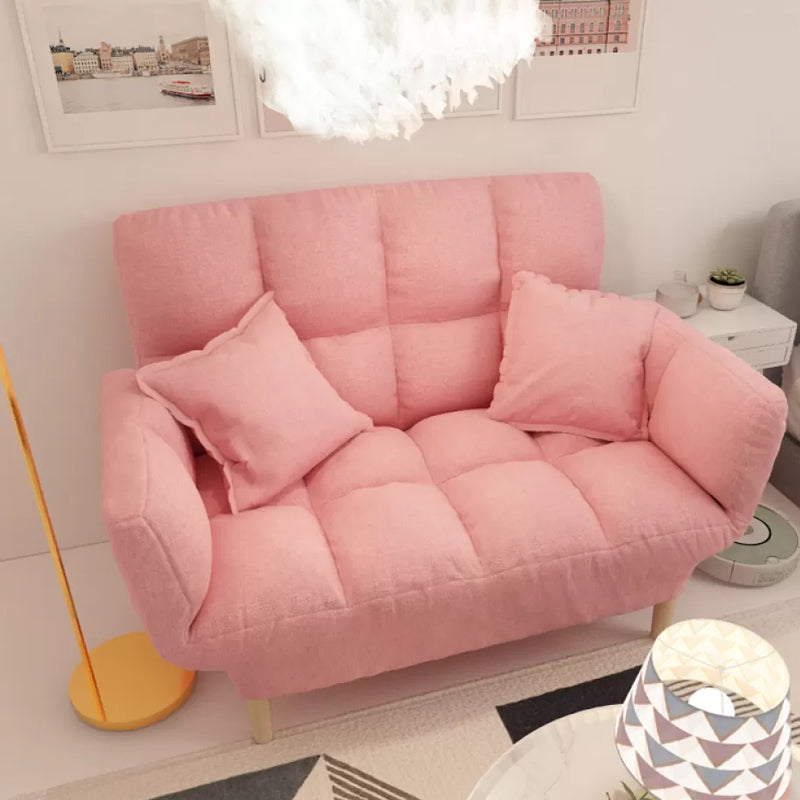 Modernistic Living Room Cotton Blend Sofa Biscuit Back Seating