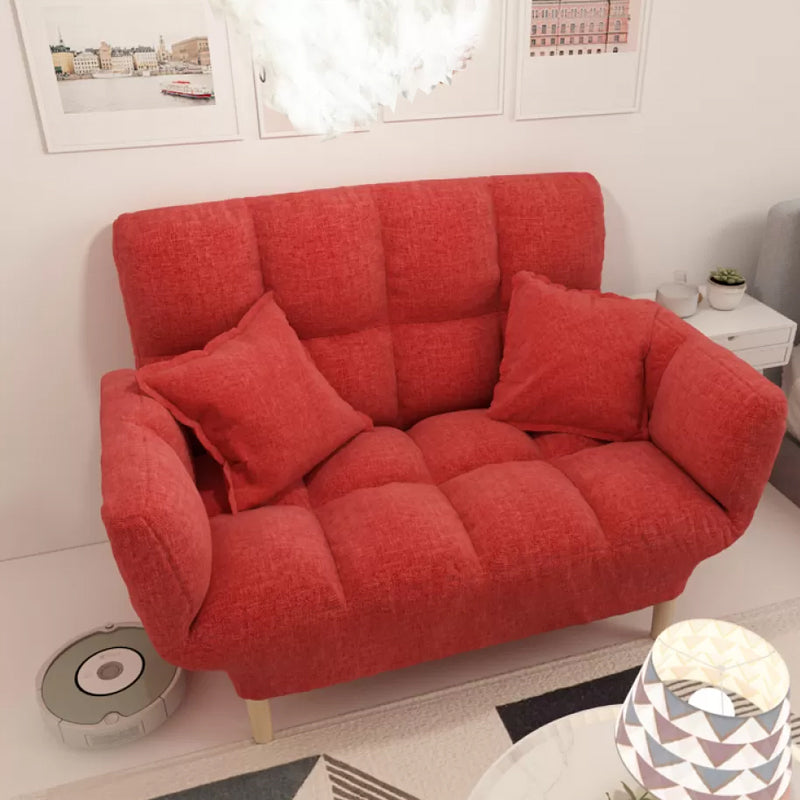 Modernistic Living Room Cotton Blend Sofa Biscuit Back Seating