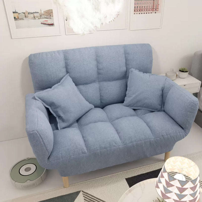 Modernistic Living Room Cotton Blend Sofa Biscuit Back Seating