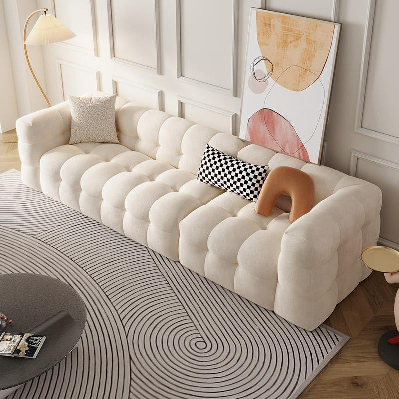 Modernistic Biscuit Back Sofa Tuxedo Arm Loveseat for Living Room