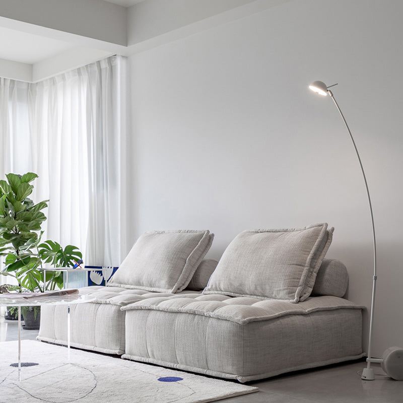 Contemporary Sofa with Bolster Pillows Armless Settee for Bonus Room