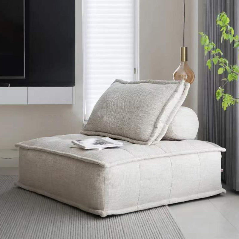 Contemporary Sofa with Bolster Pillows Armless Settee for Bonus Room