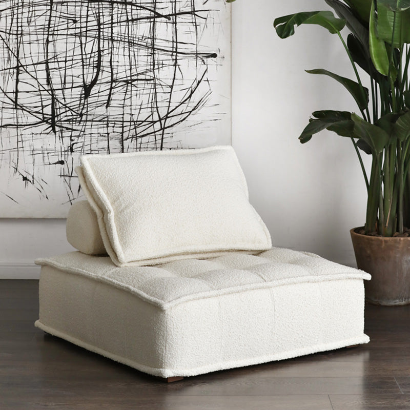 Contemporary Sofa with Bolster Pillows Armless Settee for Bonus Room