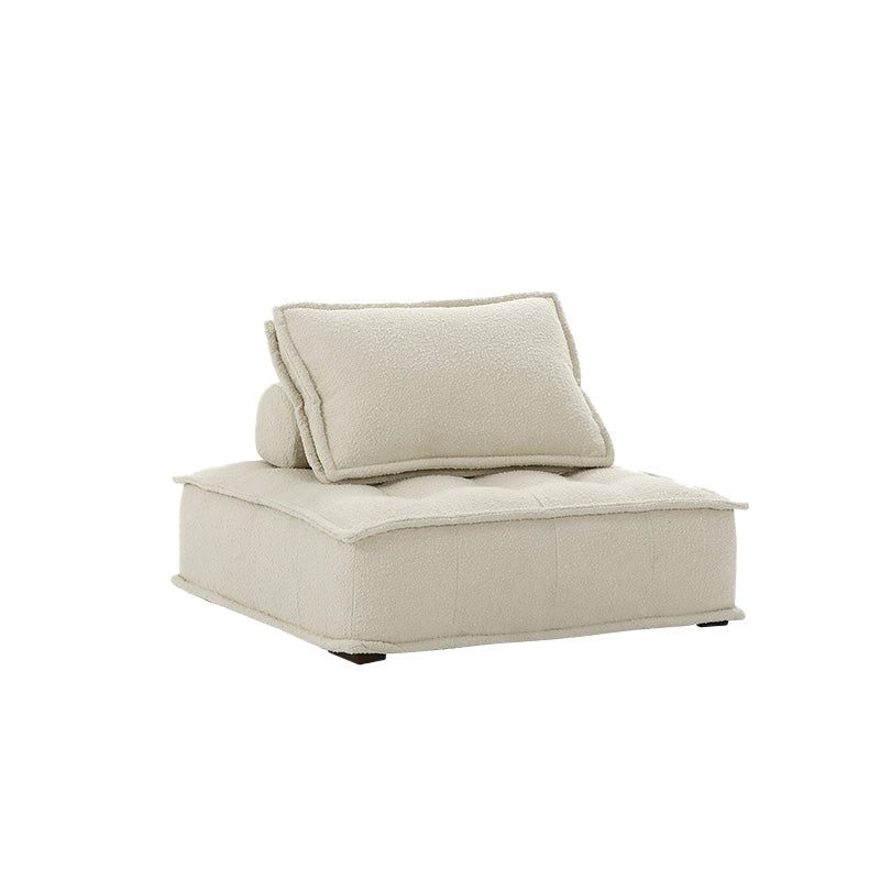 Contemporary Sofa with Bolster Pillows Armless Settee for Bonus Room