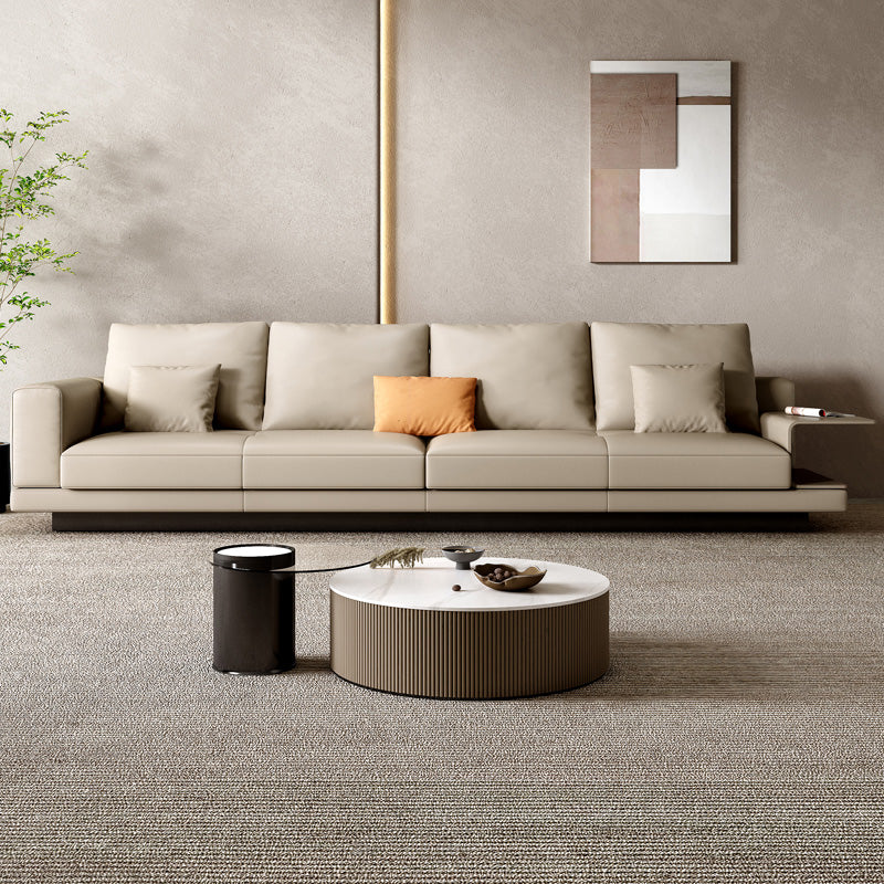 Modernistic Seating with Four Leds Bonus Room Tuxedo Arm Loveseat