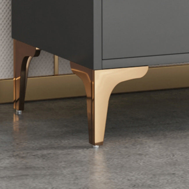 Modern Accent Cabinet Stain Resistant Metal and Wood Cabinet with Doors