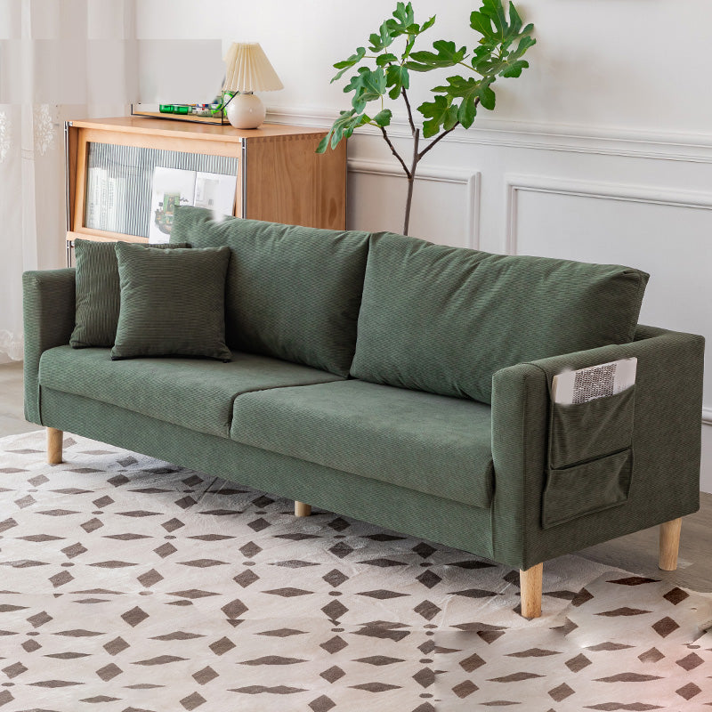 25" Wide Contemporary Sofa Fabric Square Arm Standard Seating with Storage