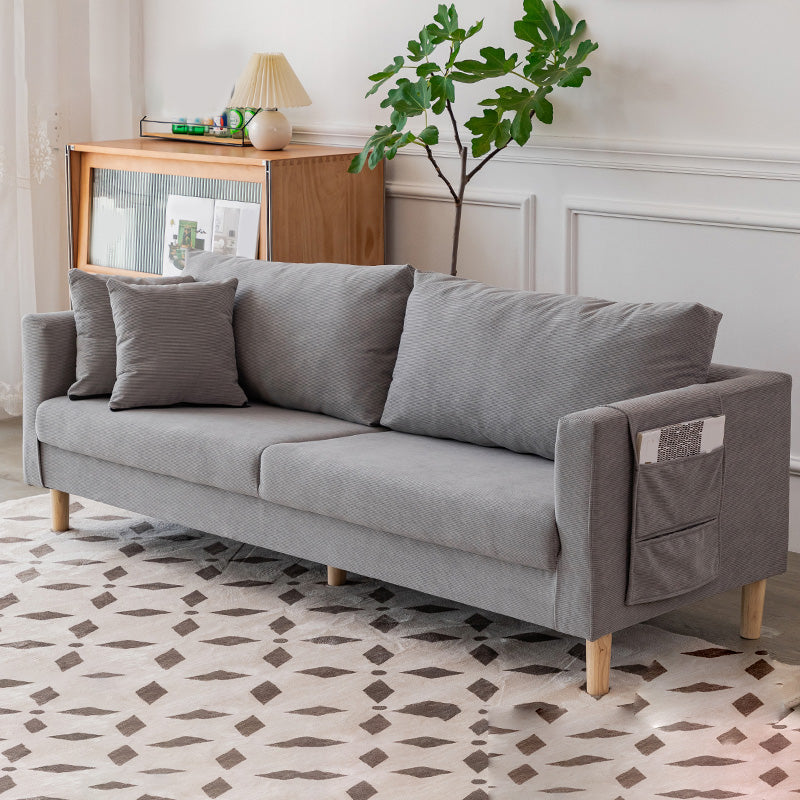 25" Wide Contemporary Sofa Fabric Square Arm Standard Seating with Storage