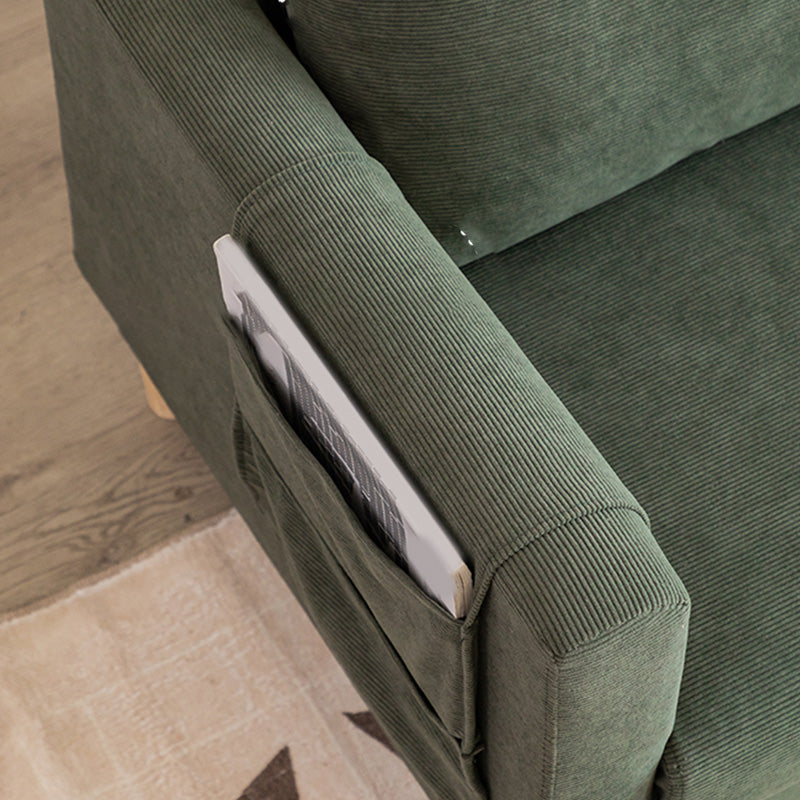 25" Wide Contemporary Sofa Fabric Square Arm Standard Seating with Storage