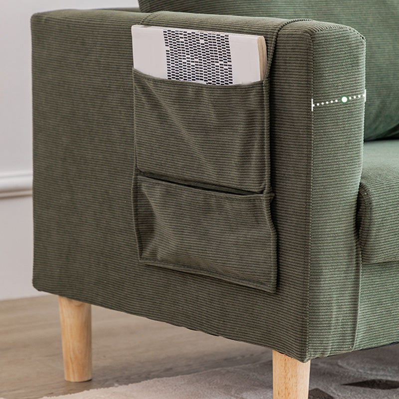 25" Wide Contemporary Sofa Fabric Square Arm Standard Seating with Storage