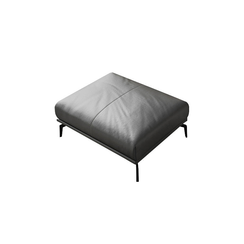Square Arm Sofa 33.46" High Genuine Leather Sofa with Loose Back