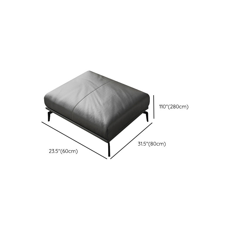 Square Arm Sofa 33.46" High Genuine Leather Sofa with Loose Back
