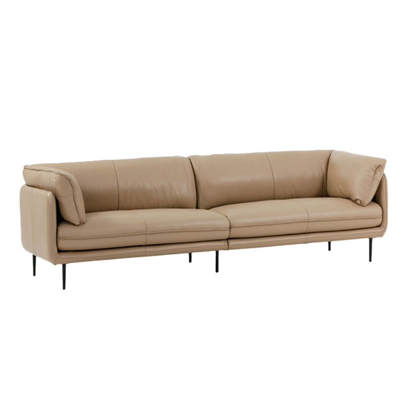 Faux Leather Sofa 31.49" High Tuxedo Arm Sofa with Loose Back