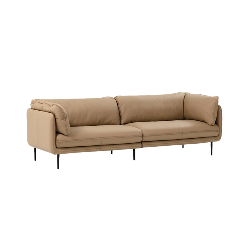 Faux Leather Sofa 31.49" High Tuxedo Arm Sofa with Loose Back