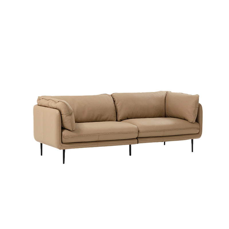 Faux Leather Sofa 31.49" High Tuxedo Arm Sofa with Loose Back
