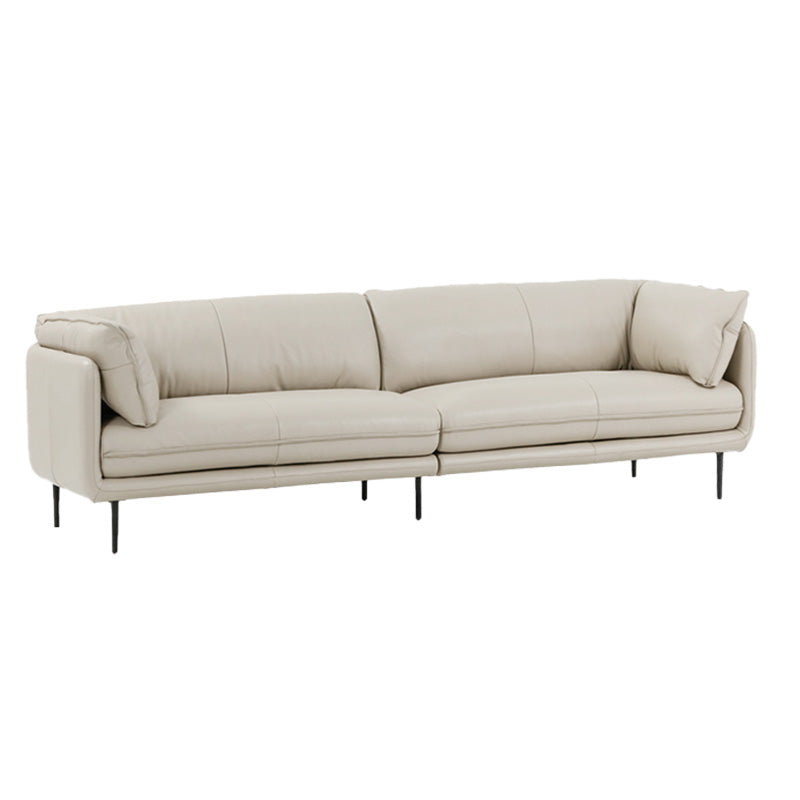 Faux Leather Sofa 31.49" High Tuxedo Arm Sofa with Loose Back
