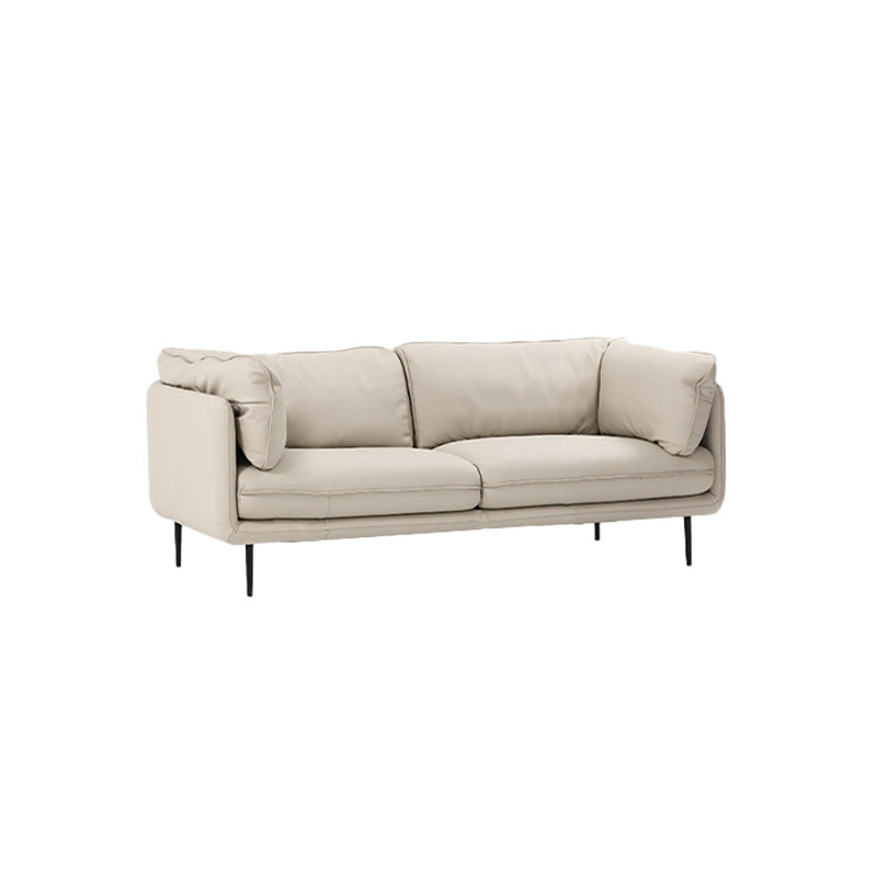 Faux Leather Sofa 31.49" High Tuxedo Arm Sofa with Loose Back