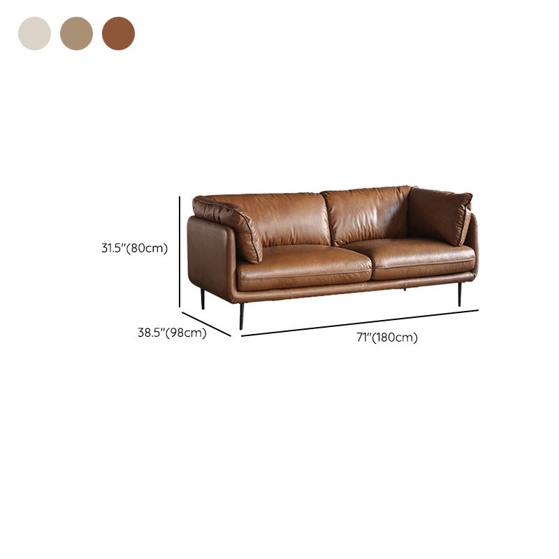 Faux Leather Sofa 31.49" High Tuxedo Arm Sofa with Loose Back