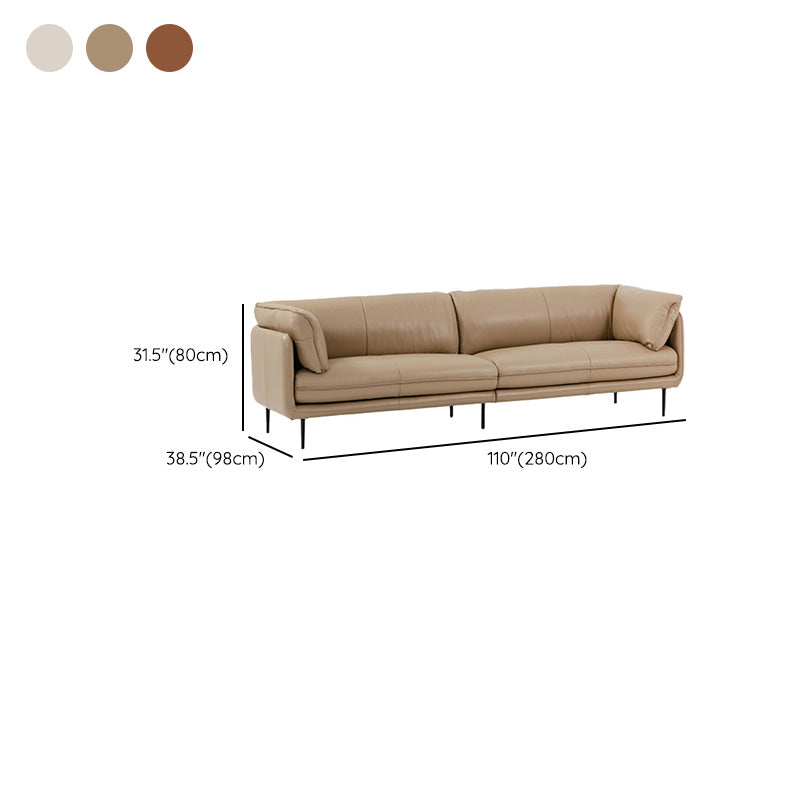Faux Leather Sofa 31.49" High Tuxedo Arm Sofa with Loose Back