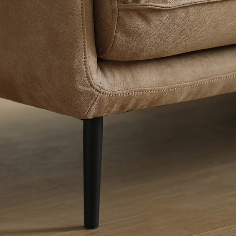 31.49" High Sofa Faux Leather Tuxedo Arm Sofa with Loose Back