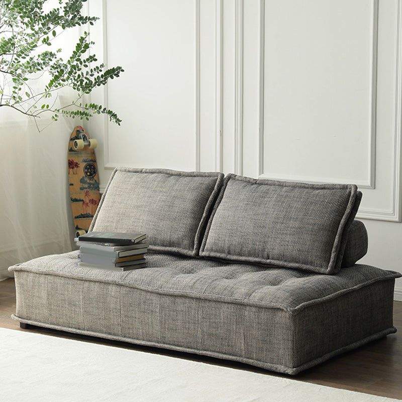 29.92" High Sofa Contemporary Armless Sofa with Bolster Pillows